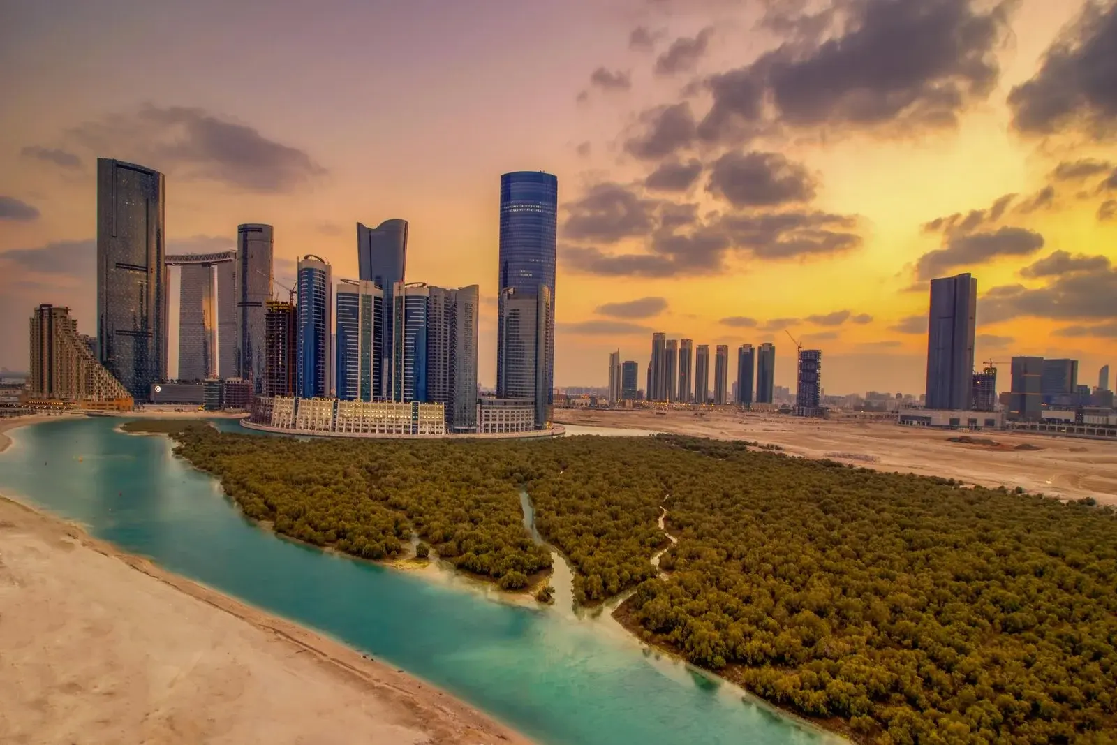 Marina Rise Tower skyline view overlooking Al Maryah Island Abu Dhabi
